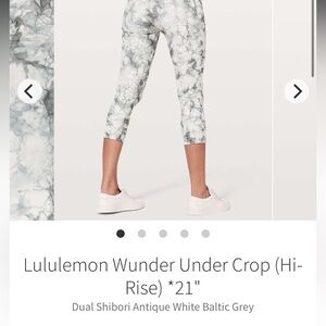 Women’s Lululemon Wunder Under Crop Leggings Size 6 Hi Rise